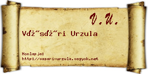 Vásári Urzula névjegykártya